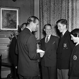 Prince Philip, Duke of Edinburgh at a pillar box presentation. 6th November 1953