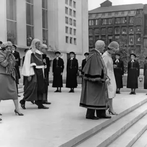 Prince Philip, Duke of Edinburgh and Queen Elizabeth II visit Manchester Law Courts