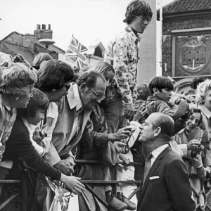 Prince Philip The Duke of Edinburgh talking to members of President Carters