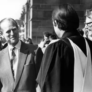 Prince Philip, Duke of Edinburgh talks to the Bishop of Liverpool, the Rt Prince Philip, Duke of Edinburgh talks to the Bishop of Liverpool, the Rt