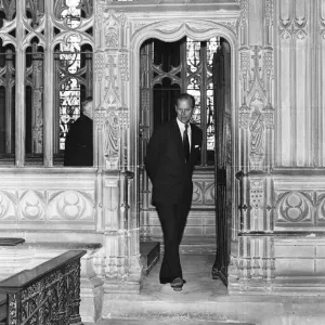 Prince Philip, Duke of Edinburgh during his tour of Worcester Cathedral. 4th May 1978
