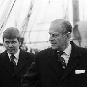 Prince Philip, Duke of Edinburgh, visiting HMS Warrior, Hartlepool, County Durham Prince Philip, Duke of Edinburgh, visiting HMS Warrior, Hartlepool, County Durham