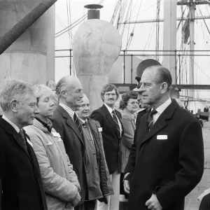 Prince Philip, Duke of Edinburgh, visiting HMS Warrior, Hartlepool, County Durham Prince Philip, Duke of Edinburgh, visiting HMS Warrior, Hartlepool, County Durham