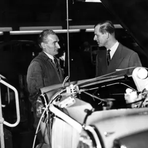 Prince Philip, The Duke of Edinburgh, visiting the Rover company in Solihull
