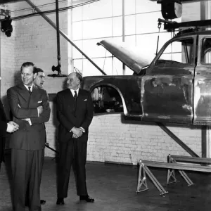 Prince Philip, The Duke of Edinburgh, visiting the Rover company in Solihull