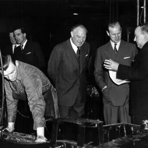 Prince Philip, The Duke of Edinburgh, visiting the Rover company in Solihull