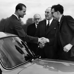 Prince Philip, The Duke of Edinburgh, visiting the Rover company in Solihull