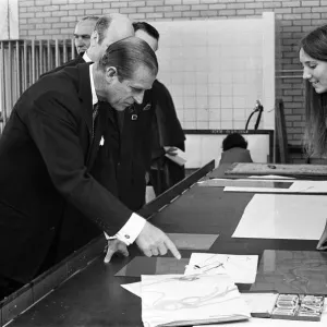 Prince Philip, Duke of Edinburgh visits the College of Art and Design, Coventry Prince Philip, Duke of Edinburgh visits the College of Art and Design, Coventry