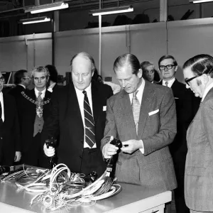 Prince Philip, Duke of Edinburgh visits the Dunlop Engineering Aviation Division works in