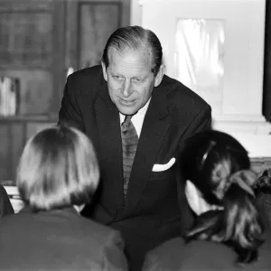 Prince Philip, Duke of Edinburgh visits Malvern Girls College. 4th May 1978