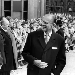 Prince Philip, Duke of Edinburgh visits Manchester. 21st March 1986