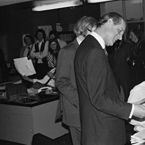 Prince Philip, Duke of Edinburgh, visits the offices of the Daily Mirror, Holborn office