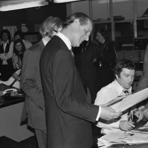 Prince Philip, Duke of Edinburgh, visits the offices of the Daily Mirror, Holborn office