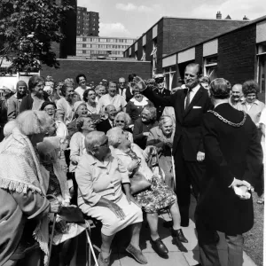Prince Philip, Duke of Edinburgh visits Salford. 17th July 1971 Prince Philip, Duke of Edinburgh visits Salford. 17th July 1971