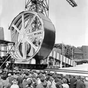 Print of Prince Philip laying the keel of Britain's first nuclear powered submarine Print of Prince Philip laying the keel of Britain's first nuclear powered submarine