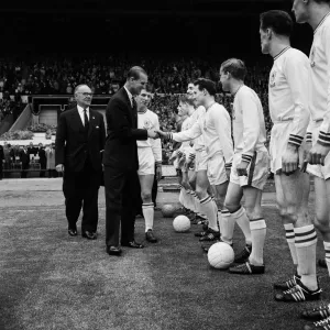 Prince Philip meets Leicester City Team 25th May 1963 before the FA Cup Final against