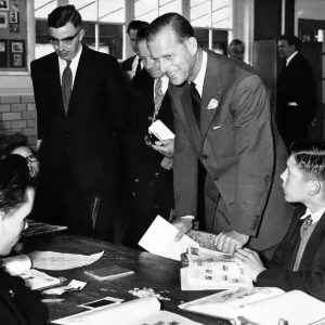 Prince Philip Visits Eastbourne Secondary Modern School Print 1960 Prince Philip Visits Eastbourne Secondary Modern School Print 1960
