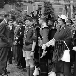 Prince Philip visiting Wales, he chats to young army apprentices during his visit to