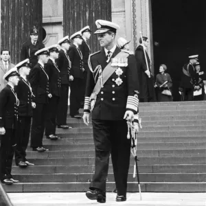 Prince Phillip, the Duke of Edinburgh at St Pauls Cathedral for the Royal Naval