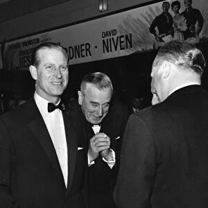 Prince Phillip with his uncle, Earl Mountbatten attending the premiere of