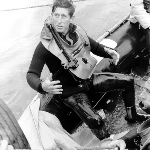 Prince of Wales diving in Solent in search of the Mary Rose which was a War Ship Prince of Wales diving in Solent in search of the Mary Rose which was a War Ship