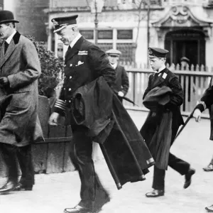 Prince of Wales dressed as a Naval Cadet leaving H. M.s Hindustan Prince of Wales dressed as a Naval Cadet leaving H. M.s Hindustan