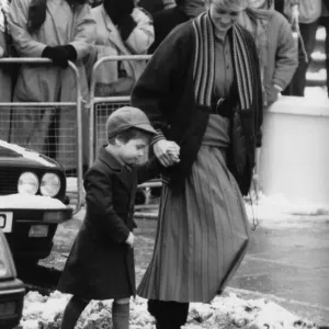 Prince William, aged 4, pictured with mother, Princess Diana