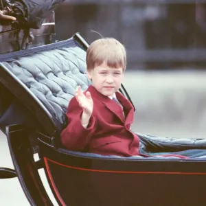 Le prince William, âgé de 5 ans et deux semaines avant son 21e anniversaire du 6 juin à Buckingham.