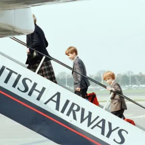 Prince William and Prince Harry board aircraft at London Heathrow Airport Prince William and Prince Harry board aircraft at London Heathrow Airport