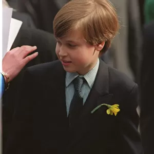 PRINCE WILLIAM OF WALES GLANCES OVER HIS SHOULDER - MARCH 1991