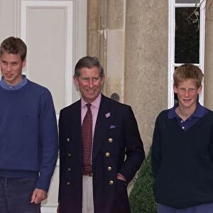 Princes Charles, William and Harry at Highgrove in Gloucestershire, July 1999