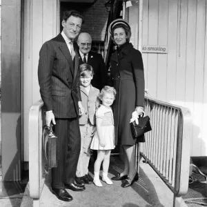 Princess Alexandra and family at Heathrow Airport Print, 23rd September 1970