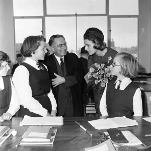 Princess Alexandra of Kent opens Millom School, Cumbria. 3rd November 1959