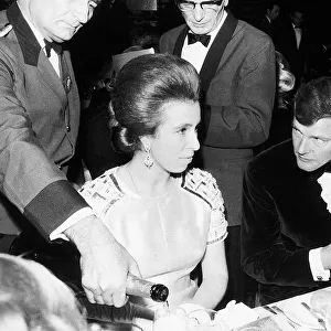 Princess Anne with Actor Roger Moore at a Wildlife Fund Gala November 1970