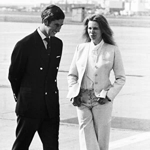 Princess Anne with her brother Prince Charles the Prince of Wales at Londons Heathrow