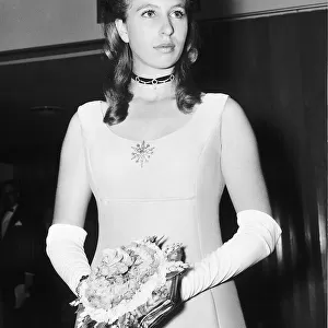 Princess Anne holding a bouquet