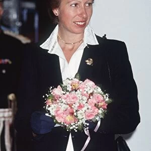 Princess Anne with posy of flowers in Dumfries June 1988