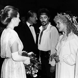 Princess Anne and Prince Philip, Duke of Edimburgh meet stars of Pirates of Penzance 1982