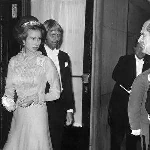 Princess Anne and Prince Philip at the Savoy hotel, London. 1973