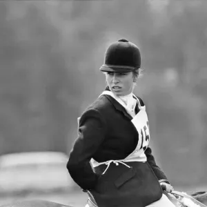 Princess Anne, The Princess Royal, competing in a showjumping event t Windsor Great Park Princess Anne, The Princess Royal, competing in a showjumping event t Windsor Great Park