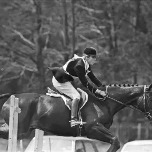 Princess Anne, The Princess Royal, competing in a showjumping event t Windsor Great Park Princess Anne, The Princess Royal, competing in a showjumping event t Windsor Great Park