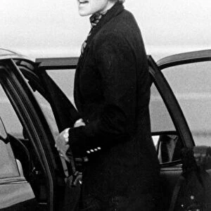 Princess Diana at Aberdeen airport en route to Balmoral for Princess Margaret