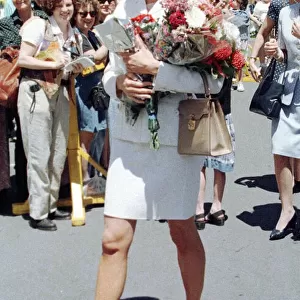 Princess Diana arrives at the Sacred Heart Hospice in Sydney during her three day visit