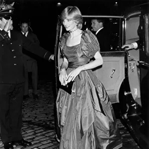 Princess Diana arriving at premiere wearing evening dress 27 / 10 / 1982