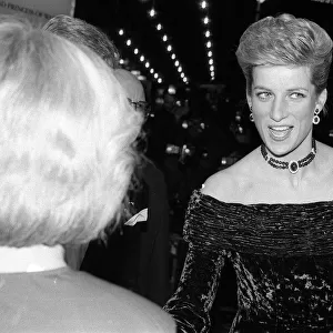 Princess Diana attending the premier of the film The Last Emperor