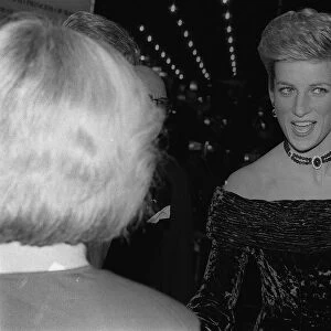 Princess Diana attending the Royal Film Premiere of "The Last Emperor"in 1988