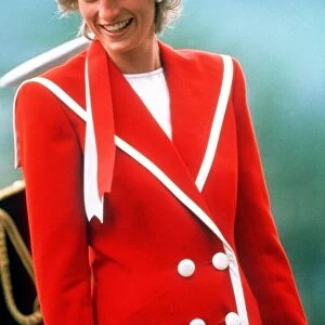 Princess Diana attends a parade at the Britannia Royal Naval Military College in
