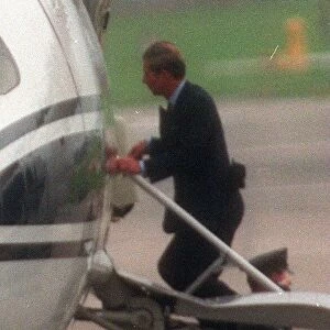 Princess Diana Death 31 August 1997 Prince Charles leaves Aberdeen airport for