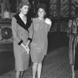 Princess Diana and the Duchess of York Sarah Ferguson at a reception for the King of
