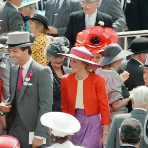 Print of Princess Diana in Catherine Walker suit at the Ascot races Print of Princess Diana in Catherine Walker suit at the Ascot races